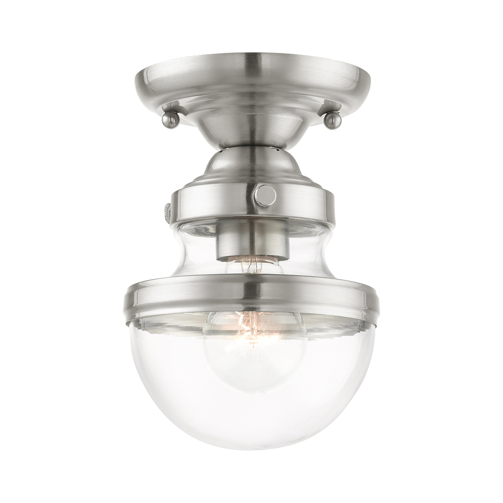 Livex Lighting 5724-67 Transitional One Light Pendant from Oldwick Collection Dark Finish Olde Bronze 