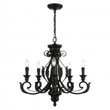 Livex Lighting 49065-68 - 5 Light Shiny Black Chandelier