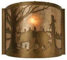 Meyda Blue 73308 - 10"W Bear at Lake Wall Sconce