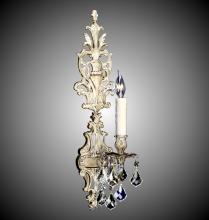 American Brass & Crystal WS9484-A-01G-PI - 1 Light Filigree Extended Top Wall Sconce