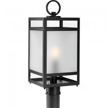 Progress P540105-31M - Parrish Collection One-Light Matte Black Clear and Etched Glass Modern Craftsman Outdoor Post Light