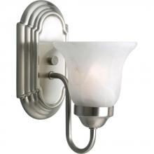 Progress P3051-09 - One-Light Brushed Nickel Alabaster Glass Traditional Bath Vanity Light