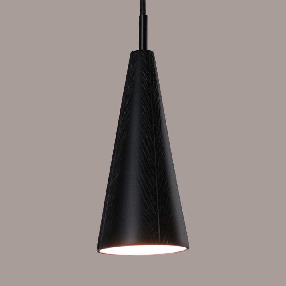 Fossil Mini Pendant: Slate Black (Black Cord & Canopy)
