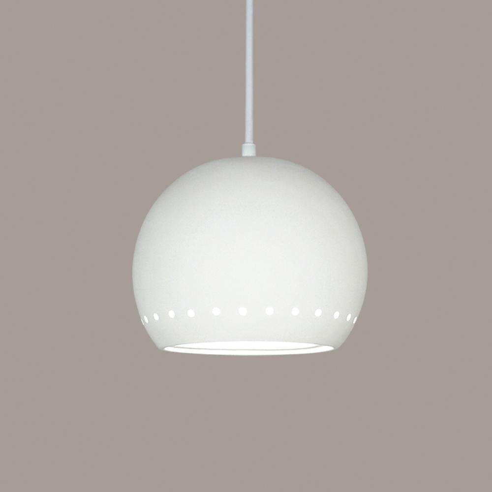 St. Vincent Pendant: Blanco Granite (E26 Base Dimmable LED (Bulb included)) (White Cord & Canopy)