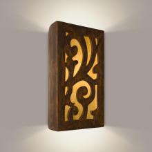A-19 RE112-BT-AB - Cathedral Wall Sconce Butternut and Amber