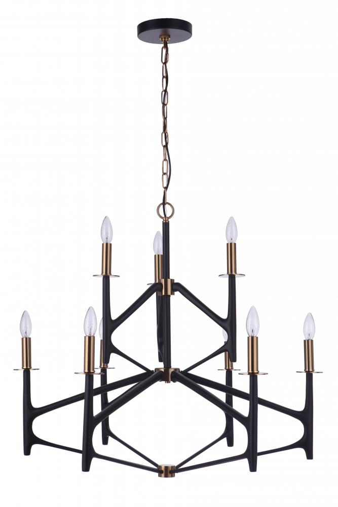 9 Light Two-Tier Chandelier
