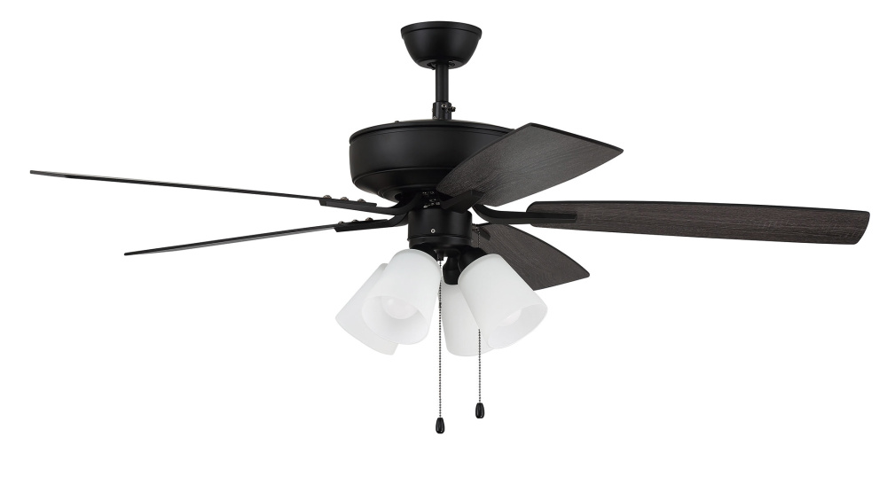 52" Ceiling Fan w/Blades, 4 White Frost LED Lights