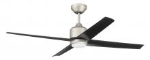 Craftmade QUL52PN4 - 52" Quell Fan, Painted Nickel Finish, Flat Black Blades. LED Light, WIFI and Control Included
