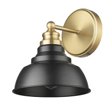 Acclaim Lighting IN40026BK - Bishop 8 in. Matte Black and Brass 1-Light Sconce