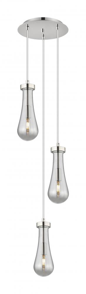 Owego - 3 Light - 13 inch - Polished Nickel - Multi Pendant
