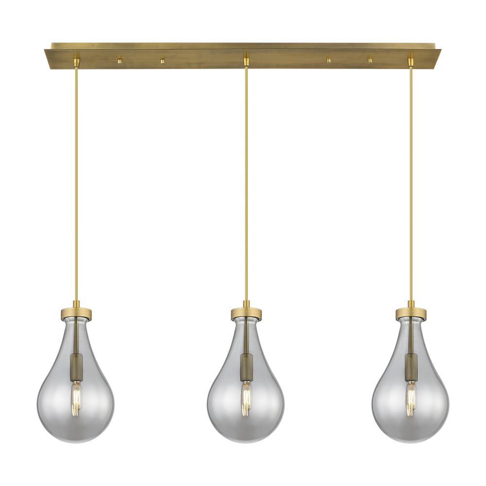 Owego - 3 Light - 37 inch - Brushed Brass - Linear Pendant