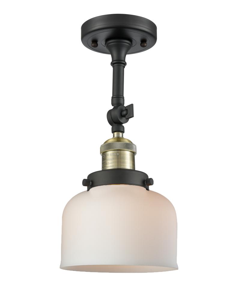 Bell - 1 Light - 8 inch - Black Antique Brass - Adjustable Semi-Flush Mount