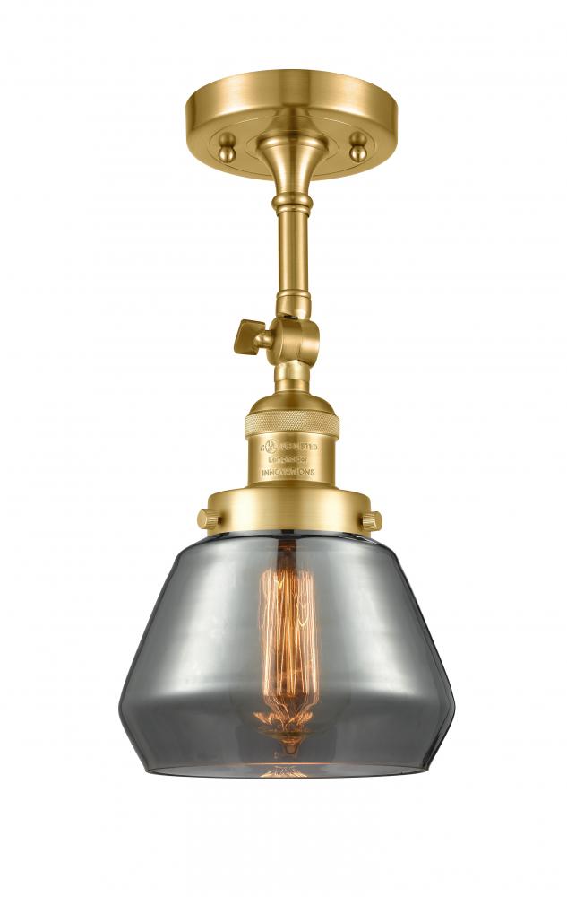 Fulton - 1 Light - 7 inch - Satin Gold - Adjustable Semi-Flush Mount