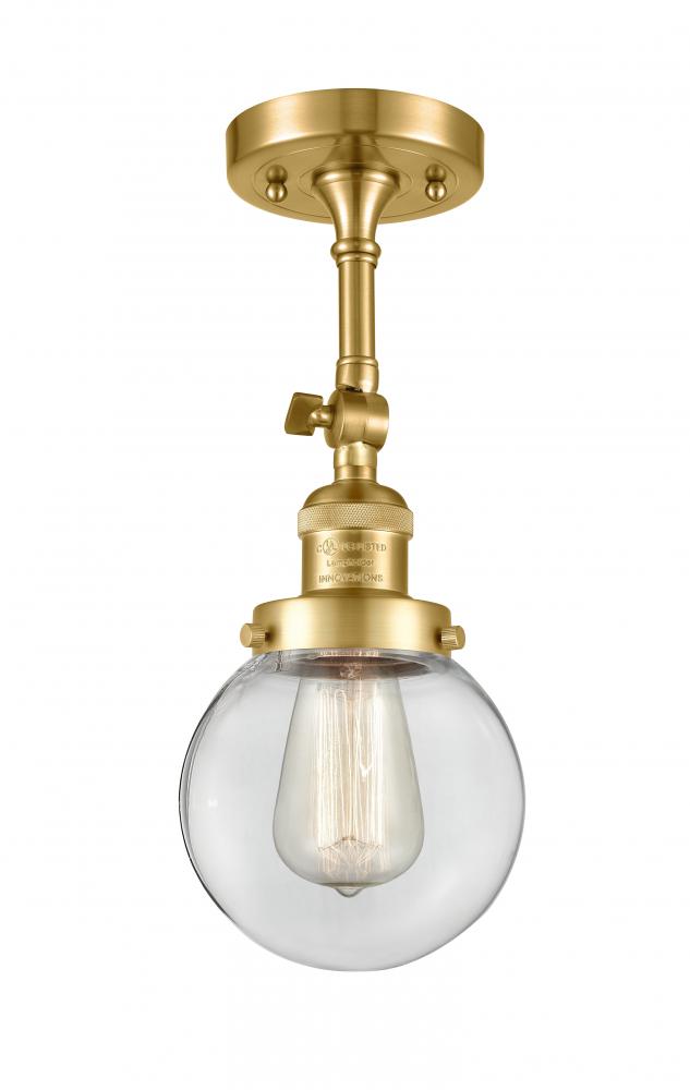 Beacon - 1 Light - 6 inch - Satin Gold - Adjustable Semi-Flush Mount