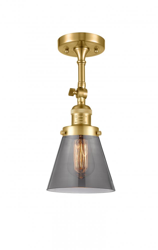 Cone - 1 Light - 6 inch - Satin Gold - Adjustable Semi-Flush Mount