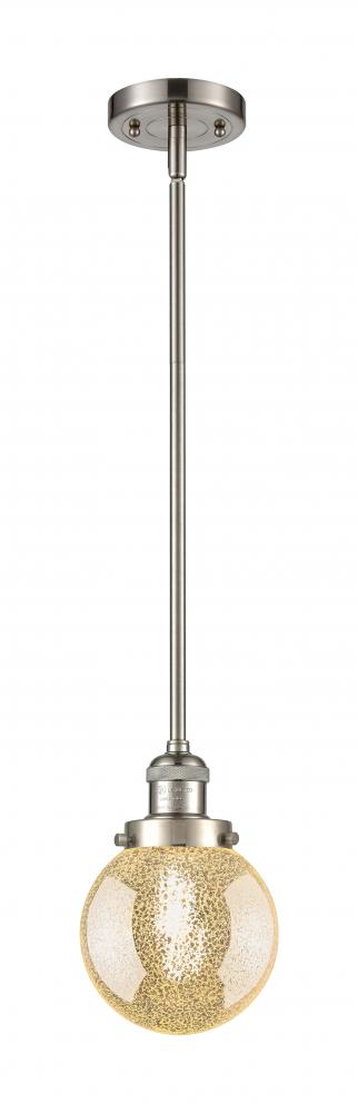 Beacon - 1 Light - 6 inch - Brushed Satin Nickel - Stem Hung - Mini Pendant