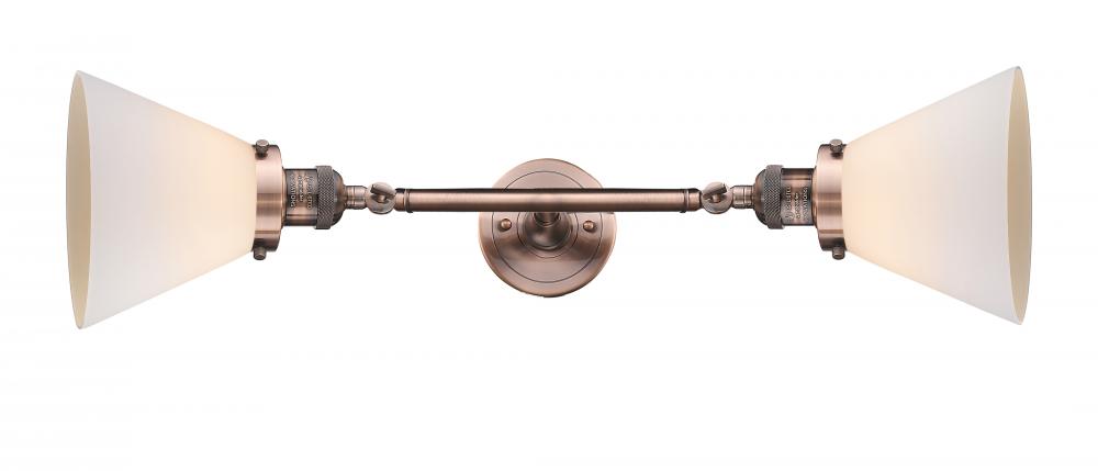 Cone - 2 Light - 8 inch - Antique Copper - Adjustable Bath Vanity Light