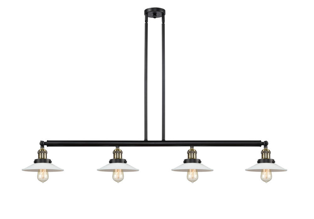 Halophane - 4 Light - 53 inch - Black Antique Brass - Stem Hung - Adjustable Island Light