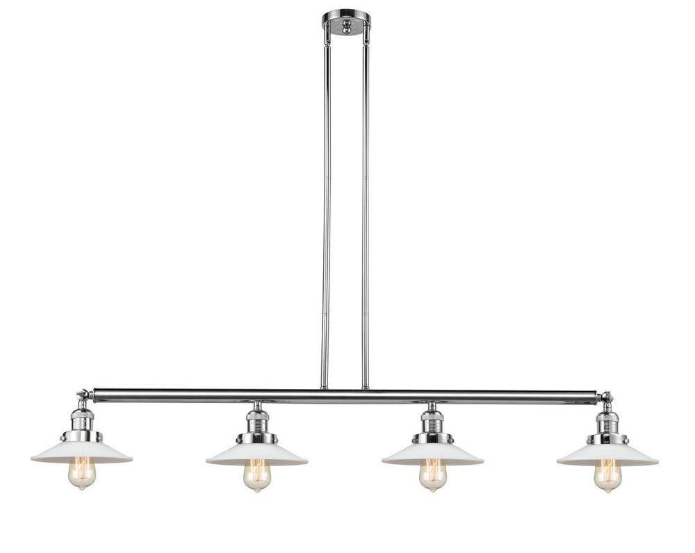 Halophane - 4 Light - 53 inch - Polished Chrome - Stem Hung - Adjustable Island Light