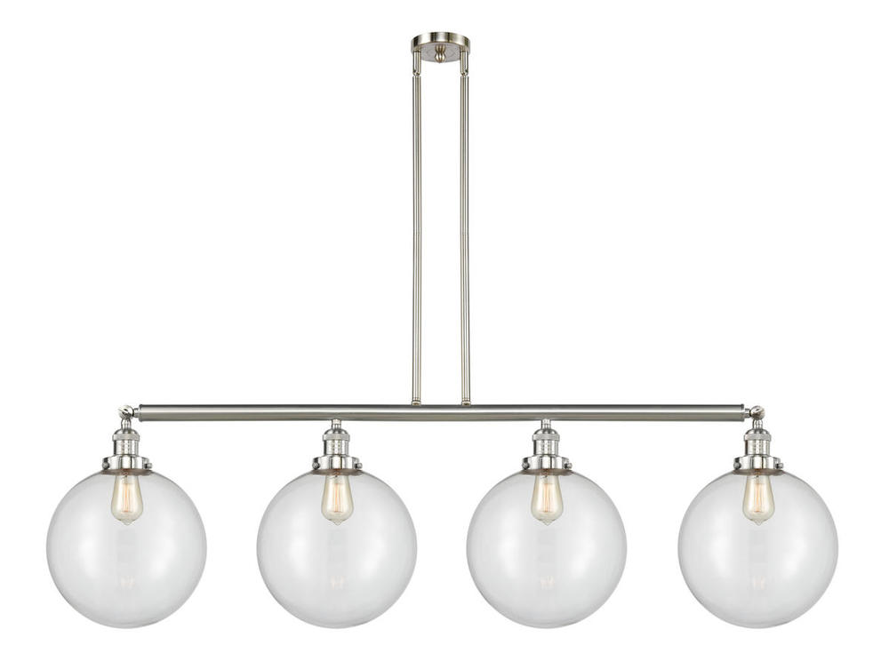 Beacon - 4 Light - 56 inch - Brushed Satin Nickel - Stem Hung - Adjustable Island Light