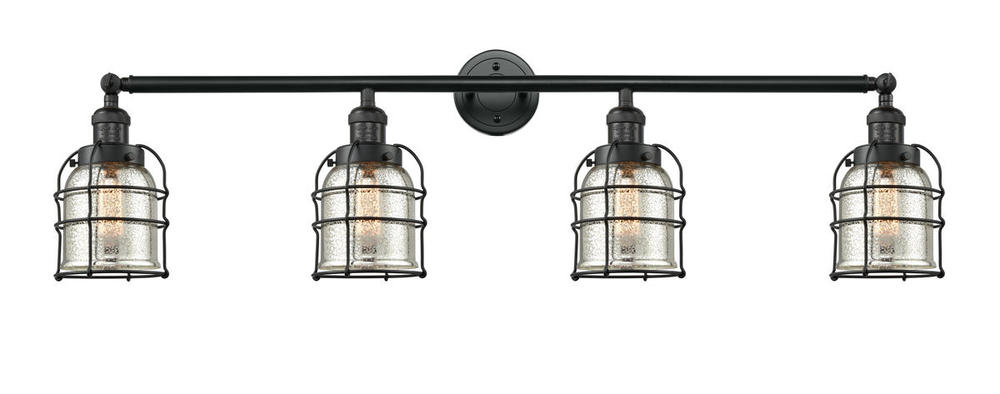 Bell Cage - 4 Light - 43 inch - Matte Black - Adjustable Bath Vanity Light