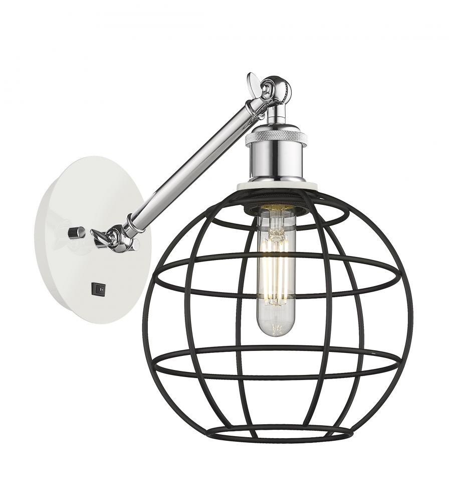 Lake Placid - 1 Light - 8 inch - White Polished Chrome - Adjustable Sconce