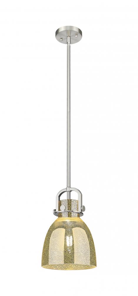 Newton Bell - 1 Light - 8 inch - Satin Nickel - Mini Pendant