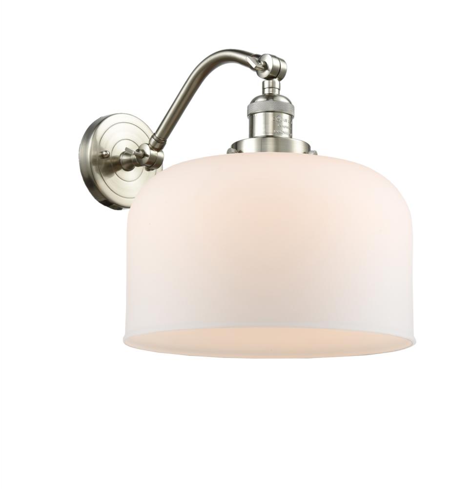 Bell - 1 Light - 12 inch - Brushed Satin Nickel - Adjustable Sconce