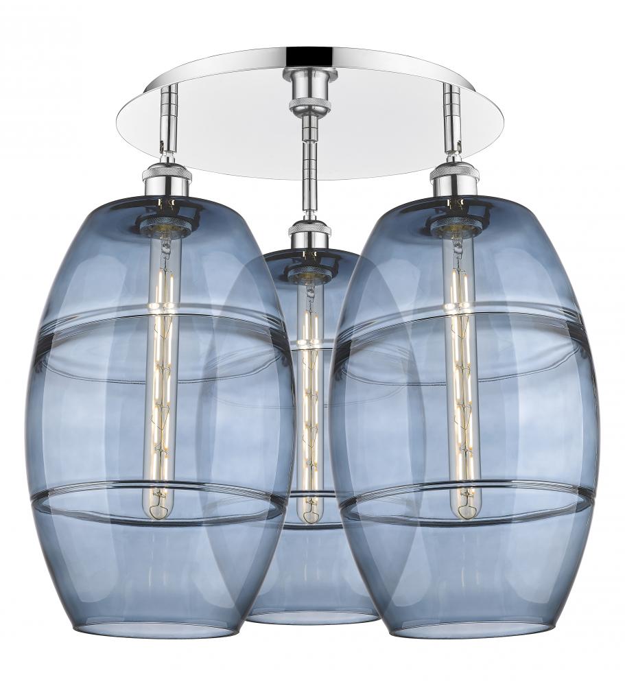 Vaz - 3 Light - 22 inch - Polished Chrome - Flush Mount