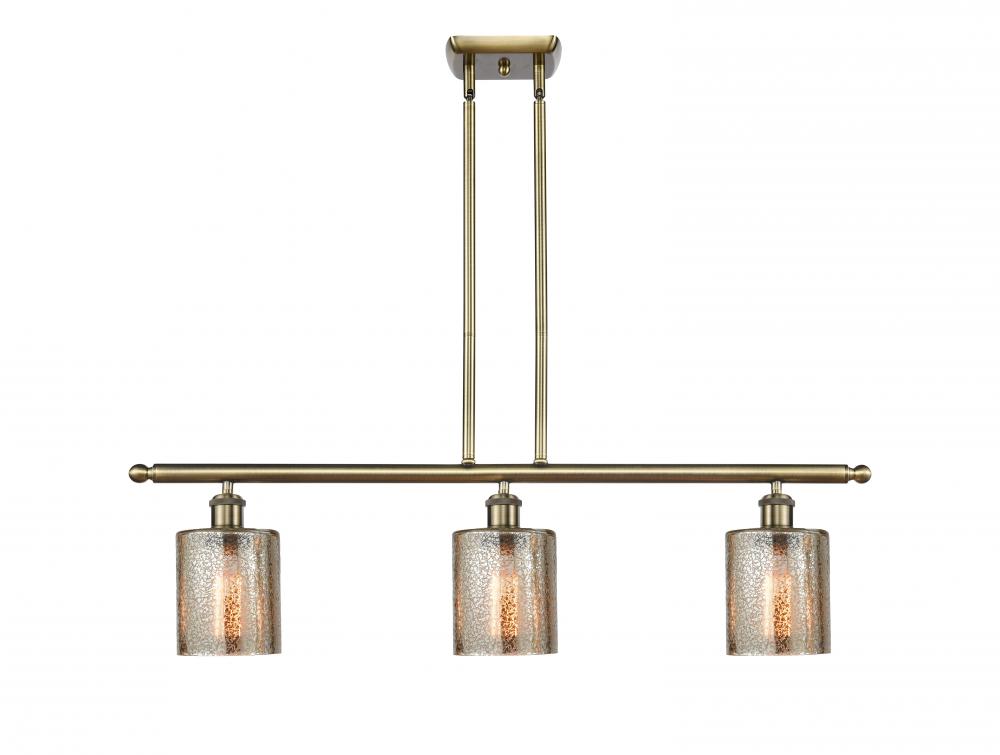 Cobbleskill - 3 Light - 36 inch - Antique Brass - Cord hung - Island Light