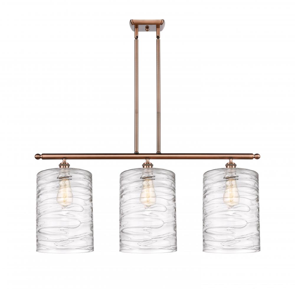Cobbleskill - 3 Light - 36 inch - Antique Copper - Cord hung - Island Light