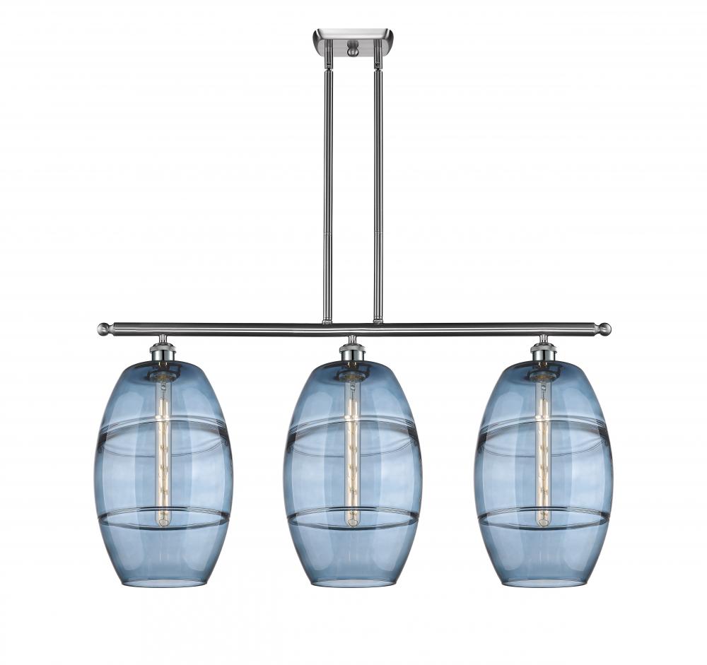 Vaz - 3 Light - 37 inch - Brushed Satin Nickel - Cord hung - Island Light