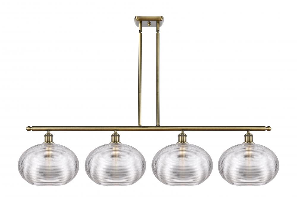 Ithaca - 4 Light - 50 inch - Antique Brass - Cord hung - Island Light