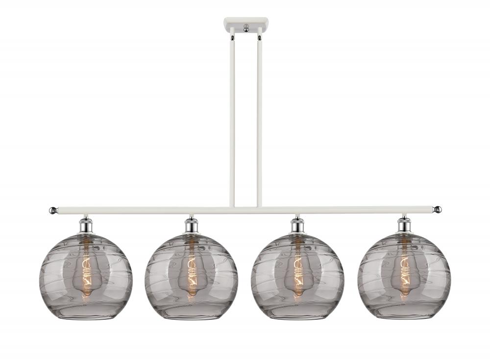 Athens Deco Swirl - 4 Light - 50 inch - White Polished Chrome - Cord hung - Island Light