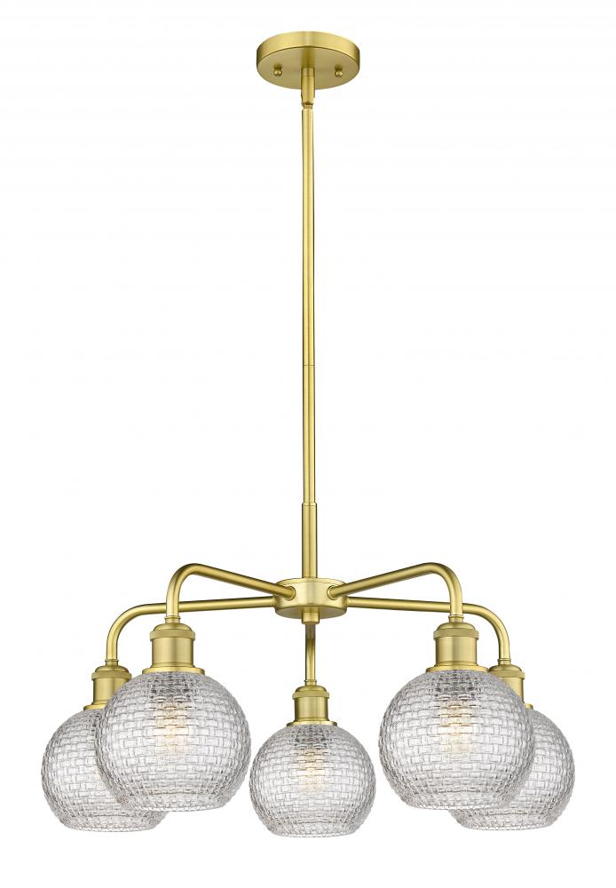 Athens - 5 Light - 24 inch - Satin Gold - Chandelier