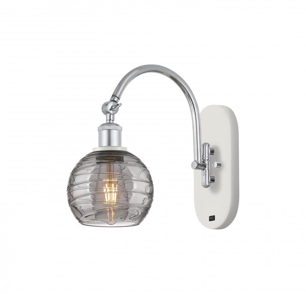 Athens Deco Swirl - 1 Light - 6 inch - White Polished Chrome - Adjustable Swing Arm