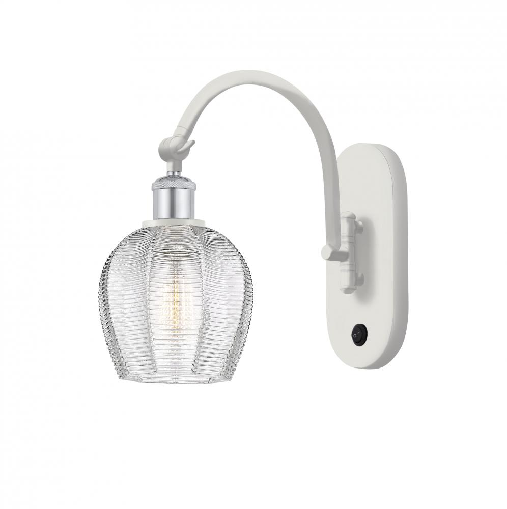 Norfolk - 1 Light - 6 inch - White Polished Chrome - Adjustable Swing Arm