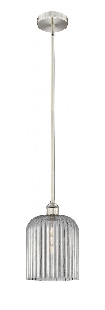Bridal Veil - 1 Light - 5 inch - Brushed Satin Nickel - Cord hung - Mini Pendant