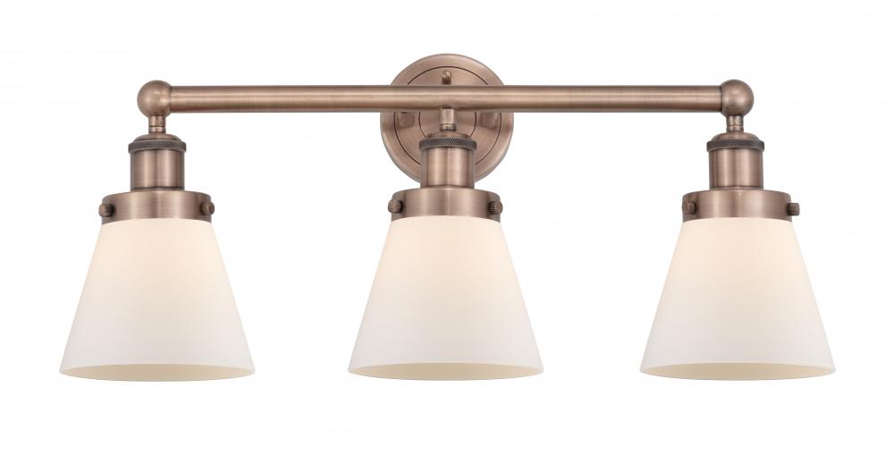 Cone - 3 Light - 24 inch - Antique Copper - Bath Vanity Light
