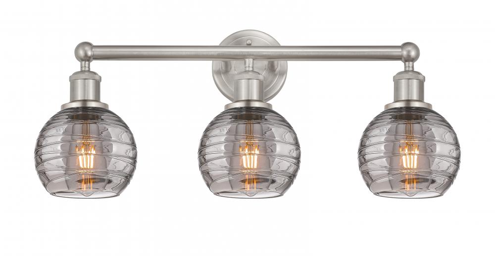 Athens Deco Swirl - 3 Light - 24 inch - Brushed Satin Nickel - Bath Vanity Light
