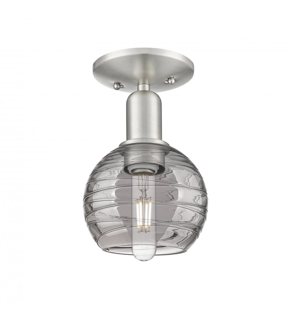 Athens Deco Swirl - 1 Light - 6 inch - Brushed Satin Nickel - Semi-Flush Mount