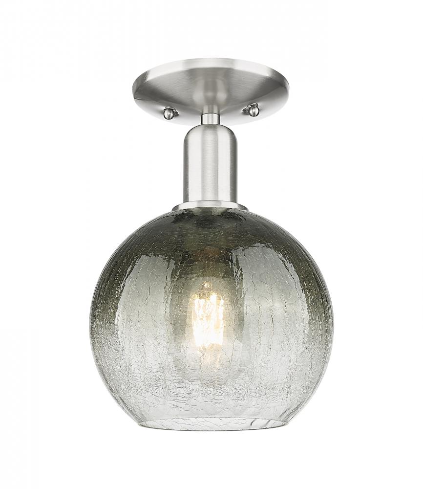 Brookhaven Globe - 1 Light - 6 inch - Brushed Satin Nickel - Semi-Flush Mount