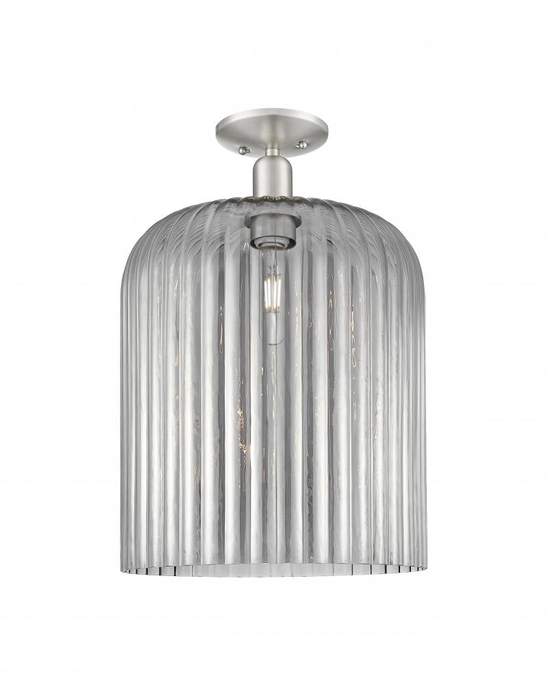 Bridal Veil - 1 Light - 12 inch - Brushed Satin Nickel - Semi-Flush Mount