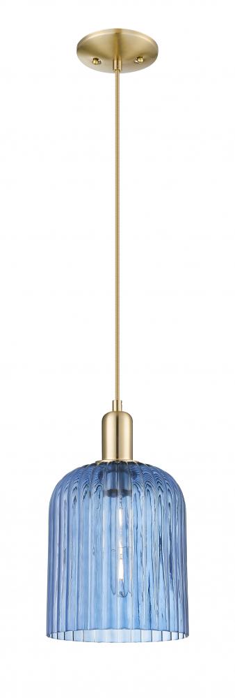 Bridal Veil - 1 Light - 8 inch - Champagne Bronze - Cord hung - Mini Pendant
