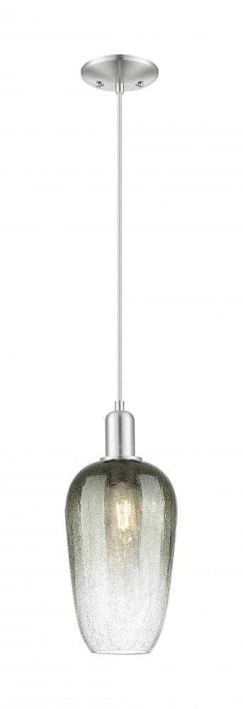Brookhaven Flute - 1 Light - 6 inch - Brushed Satin Nickel - Cord hung - Mini Pendant