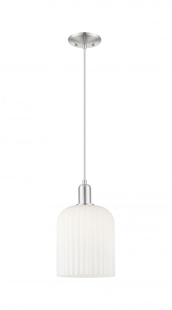 Bridal Veil - 1 Light - 8 inch - Brushed Satin Nickel - Cord hung - Mini Pendant