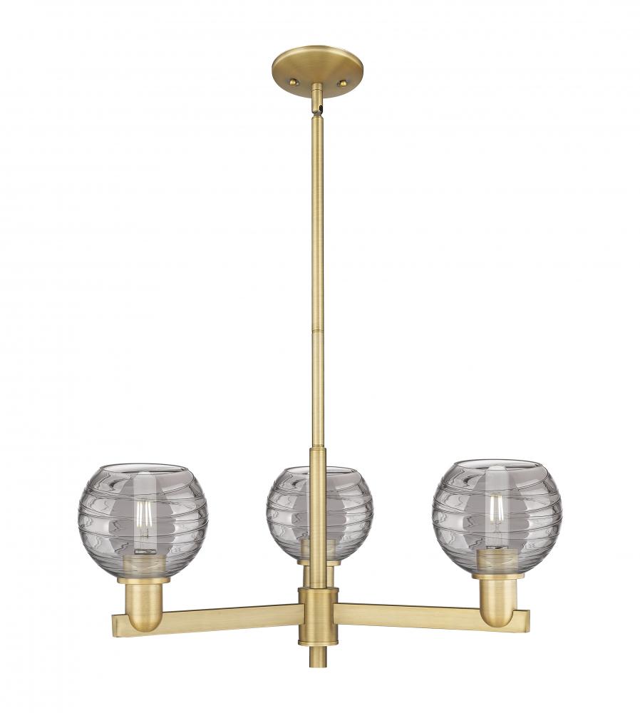 Athens Deco Swirl - 3 Light - 18 inch - Antique Brass - Flush Mount