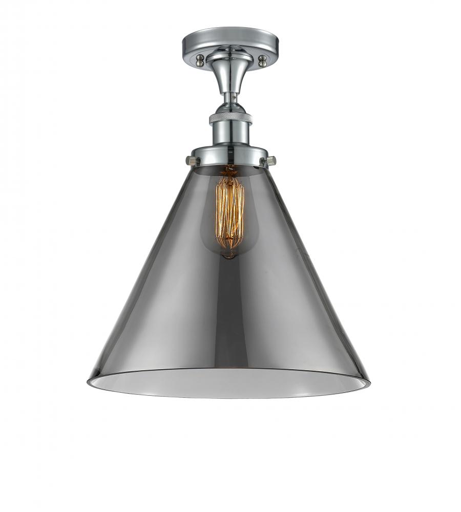 Cone - 1 Light - 12 inch - Polished Chrome - Semi-Flush Mount