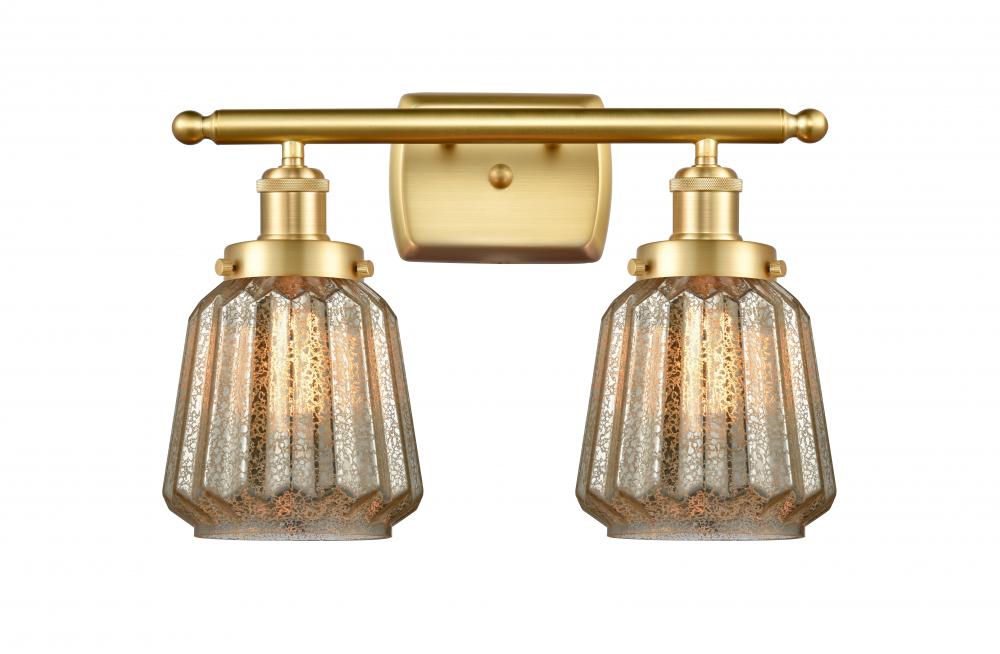 Chatham - 2 Light - 16 inch - Satin Gold - Bath Vanity Light