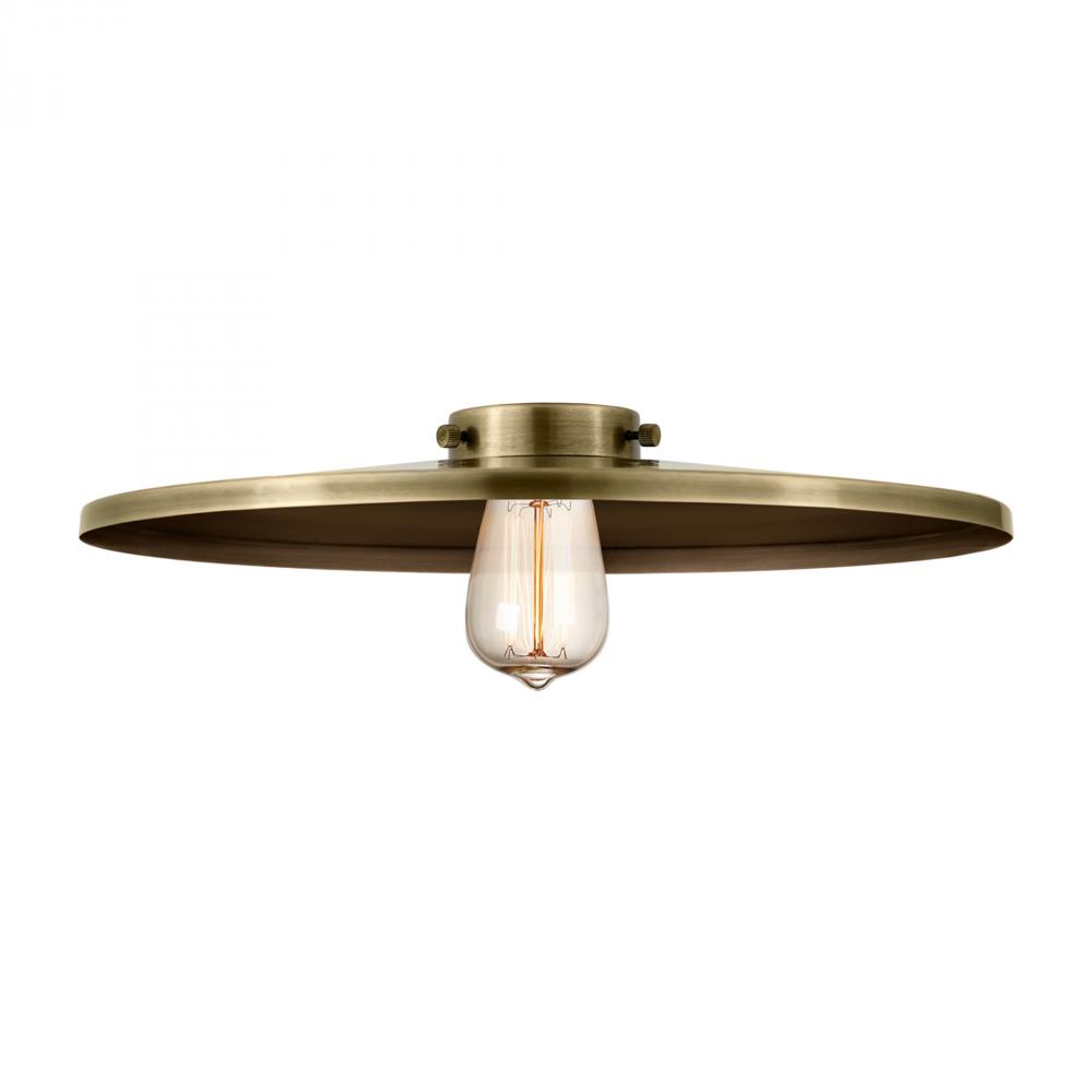 Railroad Light 16 inch Antique Brass Metal Shade